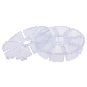 Transparent Rund 8 Gitter Medikament Pillen Aufbewahrung Kiste Perlen Organizer - Bild 1 von 9