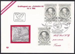 FCV0065 Flight Cover, SWISSAIR, Austria, Wien – Toronto, Canada 82 - Picture 1 of 2