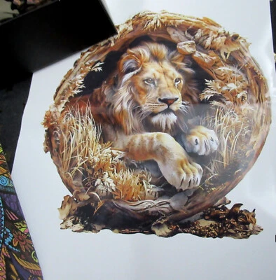 wunderschönes HOLZPUZZLE mit WOW Effekt * LÖWE im Pampas Gras * Ø 20 cm (B) - Bild 1 von 2
