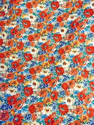 VTG Flower Garden Calico Pre-Quilted Single Sided 42"X 51" - Image 1 of 4