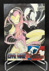 2016 UD Captain America Bürgerkrieg Künstler Skizze Karte Juno Sanchez Iron Man 1/1 - Bild 1 von 2