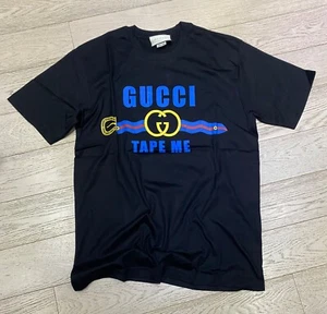 Gucci Black T-shirt Tape Me Logo Size S - Picture 1 of 6