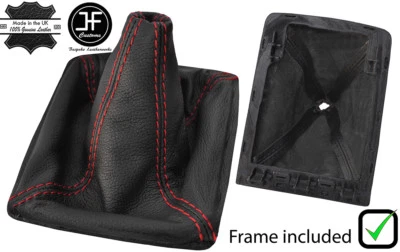 RED STITCH LEATHER SHIFT BOOT WITH PLASTIC FRAME FITS JAGUAR XE 2015-2018 Foto 1 de 3