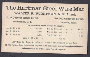 Ca 1905 BOSTON MA THE HARTMAN STEEL & WIRE MAT, ORDER FORM - Picture 1 of 1
