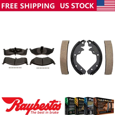 Front Rear Kit Ceramic Brake Pads & Brake Shoes For 1998-2001 Plymouth Neon - Image 1 of 4