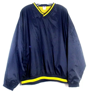 Badger Sport Herren Microfaser V-Ausschnitt Windshirt Navy Blau Goldrand Gr. XL NEU - Bild 1 von 8