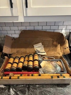 Vtg NOS Wood Sportcraft Croquet Yard Game 6 Player W/ Balls Stand Wicks - Image 1 of 4