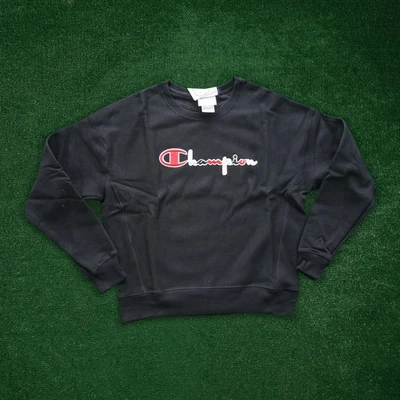 Champion Life Women's (Black) Reverse Weave Script Fleece Sweatshirt - Image 1 of 4