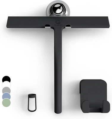 GÜTEWERK Enjugador de Ducha para Puertas de Vidrio, Ventana de Silicona 9 Pulgadas, Negro  Foto 1 de 4