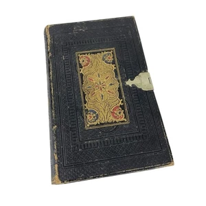 Antique Bible 1850 Cowan & Co Old New Testaments Clasp Great Binding Travel - Picture 1 of 13