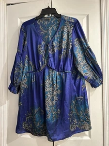 Evolution by JMS Oversize XL fließend seidig Tunika Top ~ 44" Brustumfang ~ 32" lang - Bild 1 von 6