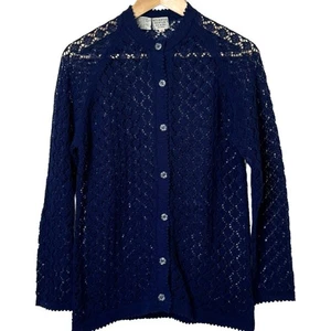Maglione cardigan vintage Zado taglia media all'uncinetto bottoni davanti Corea - Foto 1 di 7