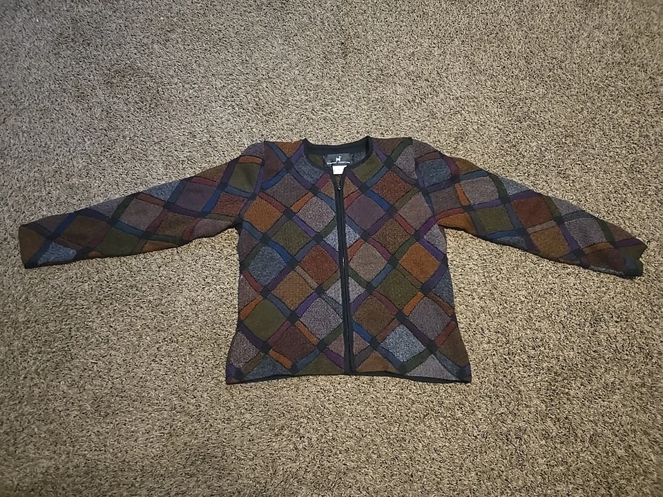 Suéter Vintage The Peruvian Connection 100% Alpaca Grande Hecho en Bolivia Cremallera Foto 1 de 4