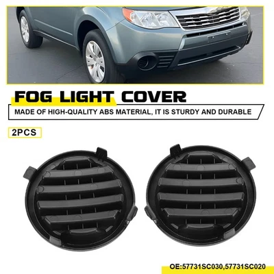Par negro de cubierta de orificio de luz antiniebla parrilla delantera Subaru Forester Fit 2009-2013 Foto 1 de 4