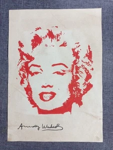 Andy Warhol (Handmade) Drawing on antique paper Signed and Sealed size 21x29.5 - Picture 1 of 3