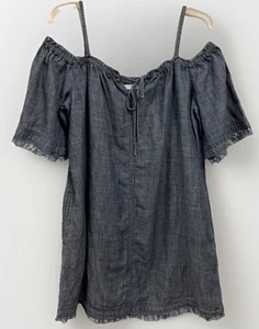 Vestido Trina Turk Fuera del Hombro Cambray Detalles Flecos Mujer’s Talla Mediana - Imagen 1 de 9