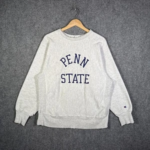Vintage Penn State Sweatshirt Mens Large Gray 80s Reverse Weave USA Stitched - Picture 1 of 8