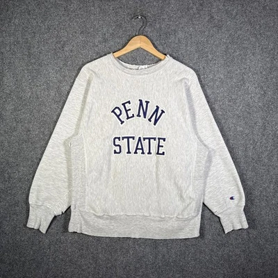 Sudadera De Colección Penn State Para Hombres Grande Gris Años 80 Tejido Inverso Cosida EE. UU. Foto 1 de 4