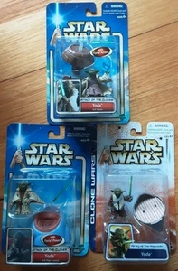Star Wars Attack Of The Clones Yoda Figure X3 Clone Wars - Picture 1 of 14