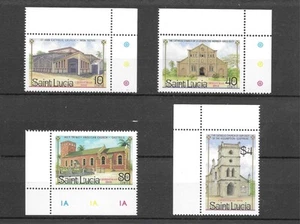 1986 Set Of 4 Saint Lucia Scott #'s 867-70 MNH Catholic Churches, Christmas - Picture 1 of 2
