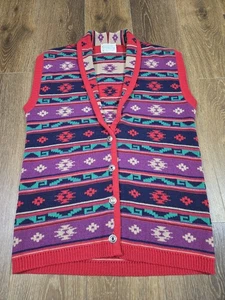 Vintage Pendleton Herren Schurwolle Strick Weste Large Western Made in USA Größe L - Bild 1 von 10