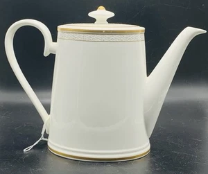 Villeroy Boch Kimono Teapot Elegant White And Gold EUC - Picture 1 of 8