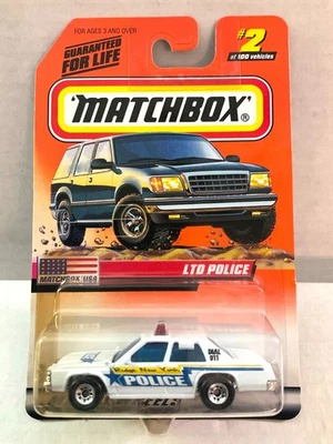 Matchbox FORD LTD POLICE CAR - 1999 #2 Matchbox USA Series - Ridge, NY (READ!) - Image 1 of 3