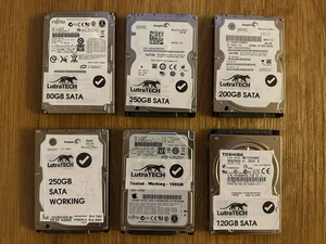 Lot of 6 Used & Working Computer Laptop 2.5” Hard Drives (various sizes) $ave! - Picture 1 of 1