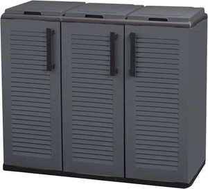 ARMADIO PATTUMIERA IN PLASTICA 3 SCOMPARTI 102X37XH84 CM CAPACIT� 300 LITRI - Foto 1 di 4