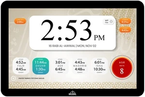 10" Digital Azan Clock with WiFi, Dynamic Touch Screen, Worldwide Prayer Time... - Picture 1 of 9