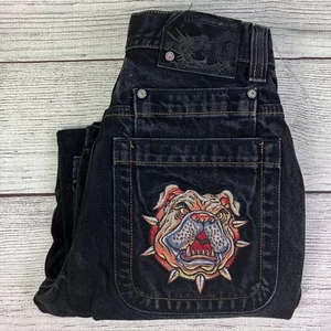 Vintage Y2k JNCO Dog Logo Baggy Loose Leg Denim Jeans Größe Jungen 14 - Bild 1 von 8