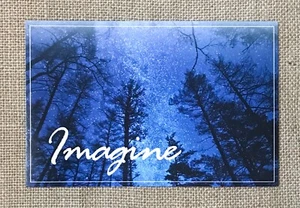 Snow Night Sky Tree Tops Blank Note Card Winter Christmas Holiday Framable - Picture 1 of 5