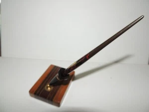 VINTAGE CARTERS INK CO. PRODUCTS FOUNTAIN PEN & WOOD STAND W/ WATERMAN'S #2 NIB - Picture 1 of 8