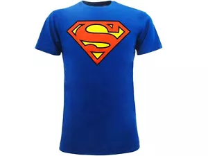 T-shirt Originale Superman prodotto ufficiale maglia maglietta Uomo Bambino blu - Picture 1 of 4