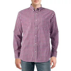 New Men's SONOMA Red White Plaid Button-Down Collar Casual Shirt MSRP $44 - Picture 1 of 1