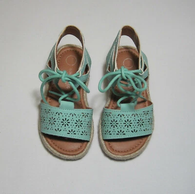 NWT,Toddler Girls Ghillie Espadrille Sandals Turquoise,Genuine Kids From Oshkosh - Image 1 of 4