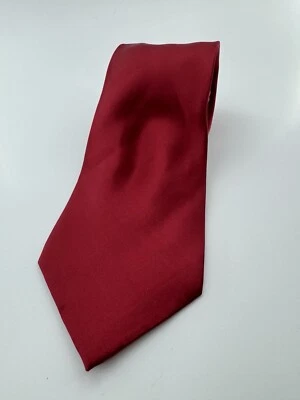 Corbata Carlos DeVenezia roja 100 % seda hecha a mano Italia clásica sólida 3,75”x58” de lujo Foto 1 de 4
