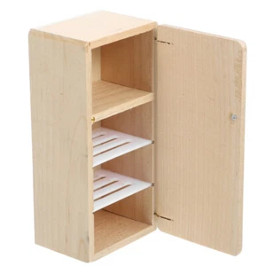  Wooden Refrigerator Model Miniature Furniture Kitchen Miniatures Baby - Picture 1 of 12