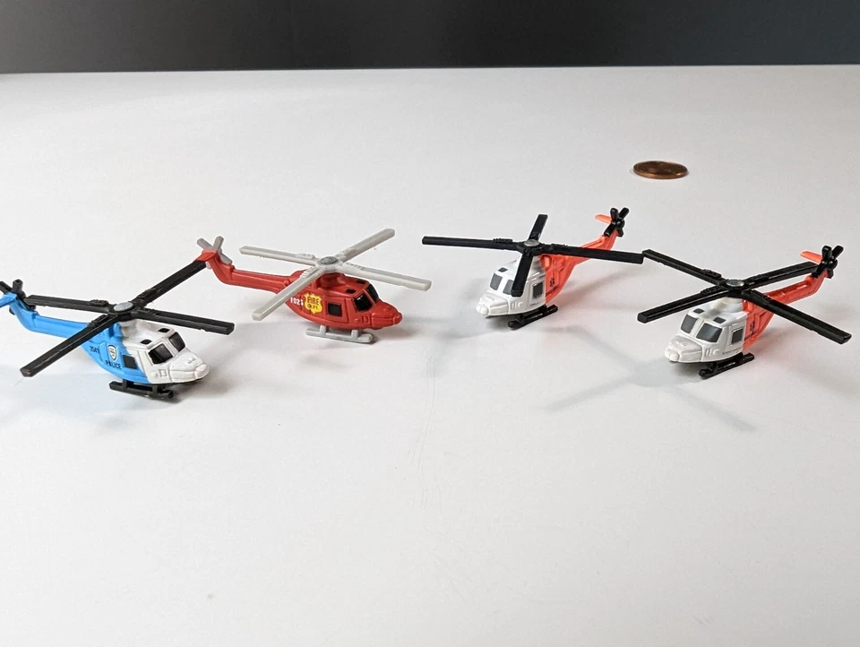 Hot Wheels Planet Micro Urban Rescue & Police Force Series 1997 1-4 helicópteros Foto 1 de 4