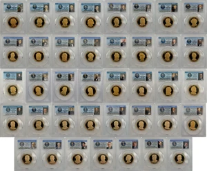 2007 - 2010, 2011 - 2016 S COMPLETE 39 Presidential $1 PCGS 69 Proof Dollar Set - Picture 1 of 7