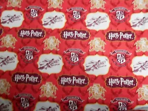 Harry Potter Hogwarts House Out of Print Cotton School Crests - Picture 1 of 2