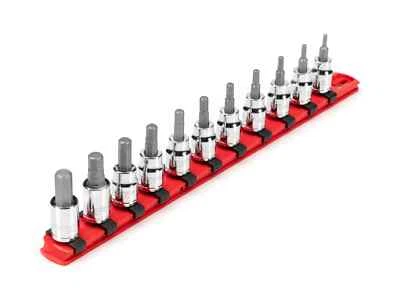 3/8 Inch Drive Hex Bit Socket Set with Rail, 11-Piece (3-10 mm) - Image 1 of 4