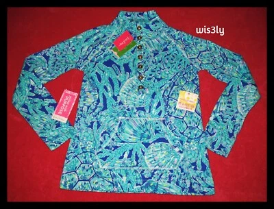 NUEVO CON ETIQUETAS Lilly Pulitzer UPF50+ Captain Popover Capri Teal Pop Up Tortuga Time XS RARO Foto 1 de 4