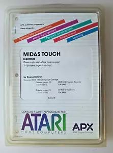 Midas Touch; Atari 400/800/LX/XE Disk w/manual APX-20115 NOS - Plastic Cover - Picture 1 of 2