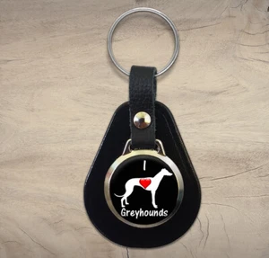 I Love Galgos Cuero Llavero Llavero Ideal Regalo Cumpleaños N718 - Imagen 1 de 1