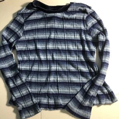 Camisa Route 66 Niñas Azul Rayas Cuello Terciopelo Talla 7/8 100% Acrílico Foto 1 de 4