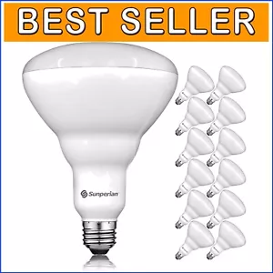 Energy-Efficient 12 BR40 LED Bulbs, 13W=85W, 3000K, Dimmable & Damp Rated - Picture 1 of 9