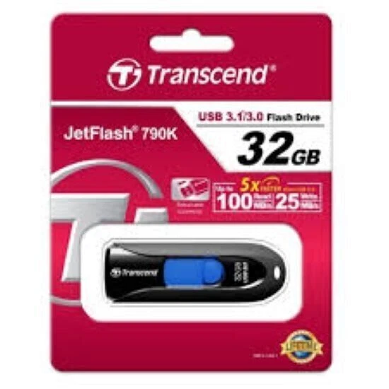 Transcend Jetflash 790 Clé USB 3.1, 32GB, Gen 1 - Photo 1/3