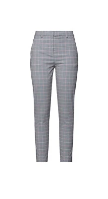 NUEVO CON ETIQUETAS PINKO Gris Rosa Blanco Pantalones a Cuadros Pantalones Talla 40IT / 4US PRECIO DE VENTA SUGERIDO POR EL FABRICANTE: $275 Foto 1 de 4