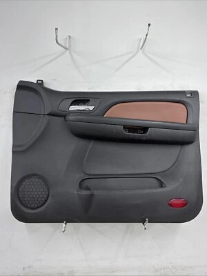 07-09 Chevy Denali GMC Yukon Front Passenger Side Power Door Panel OEM Black/Tan - Image 1 of 4